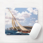 Het zeilen in een ruw zee muismat (Met muis)