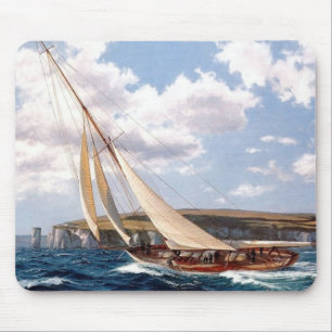 Het zeilen in een ruw zee muismat