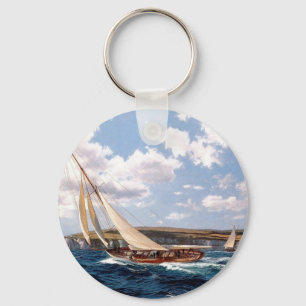 Het zeilen in een ruw zee sleutelhanger