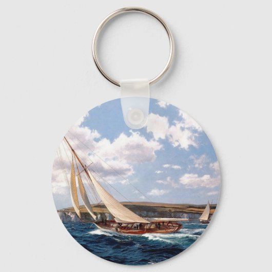 Het zeilen in een ruw zee sleutelhanger (Voorkant)