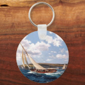 Het zeilen in een ruw zee sleutelhanger (Voorkant)