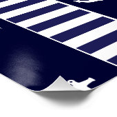 Het zeilen van anker en strepen patroon poster (Hoek)