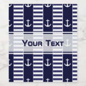 Het zeilen van anker en strepen patroon wijn etiket (Enkel label)