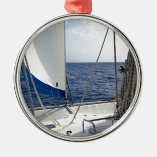 Het zeilen van de Carriboon Metalen Ornament