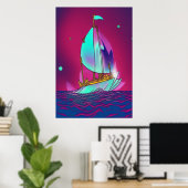 Het zeilschip | AI Art Poster (Thuiskantoor)