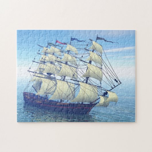 Het zeilschip puzzel legpuzzel (Horizontaal)