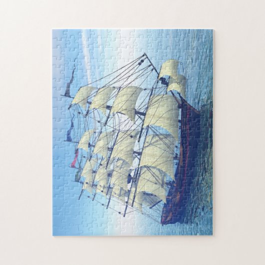 Het zeilschip puzzel legpuzzel (Verticaal)