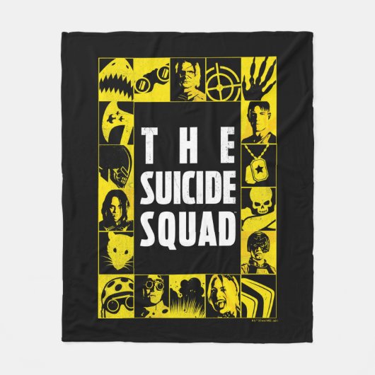 Het Zelfmoordplein | Gele en zwarte pictogramblokk Fleece Deken (Voorkant)