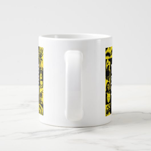 Het Zelfmoordplein | Gele en zwarte pictogramblokk Grote Koffiekop (Achterkant)