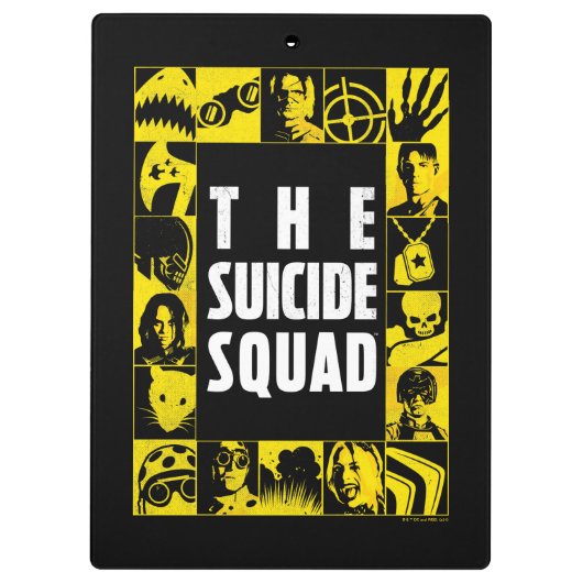 Het Zelfmoordplein | Gele en zwarte pictogramblokk Klembord (Achterkant)