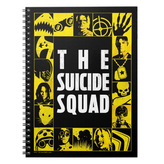 Het Zelfmoordplein | Gele en zwarte pictogramblokk Notitieboek (Voorkant)