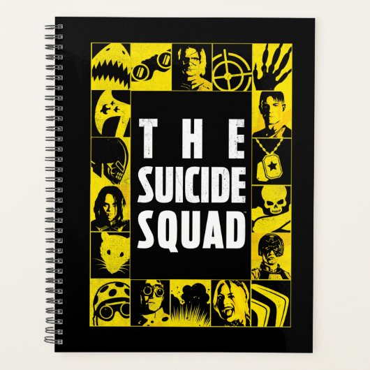 Het Zelfmoordplein | Gele en zwarte pictogramblokk Planner (Voorkant)