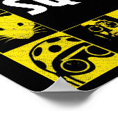 Het Zelfmoordplein | Gele en zwarte pictogramblokk Poster (Hoek)