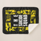 Het Zelfmoordplein | Gele en zwarte pictogramblokk Sherpa Deken (Voorkant (horizontaal))