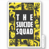 Het Zelfmoordplein | Gele en zwarte pictogramblokk Sticker (Voorkant)