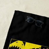 Het Zelfmoordplein | Gele en zwarte pictogramblokk Strandlaken (In situ)