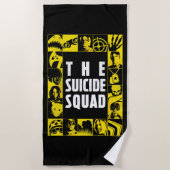 Het Zelfmoordplein | Gele en zwarte pictogramblokk Strandlaken (Voorkant)