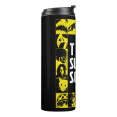 Het Zelfmoordplein | Gele en zwarte pictogramblokk Thermosbeker (Gedraaid links)