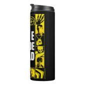 Het Zelfmoordplein | Gele en zwarte pictogramblokk Thermosbeker (Geroteerd rechts)