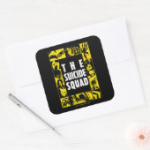 Het Zelfmoordplein | Gele en zwarte pictogramblokk Vierkante Sticker (Envelop)