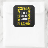Het Zelfmoordplein | Gele en zwarte pictogramblokk Vierkante Sticker (Tas)