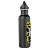 Het Zelfmoordplein | Gele en zwarte pictogramblokk Waterfles (Links)