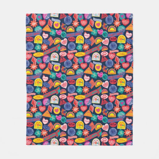 Het Zelfmoordplein | Harley Quinn Badge Pattern Fleece Deken (Voorkant)