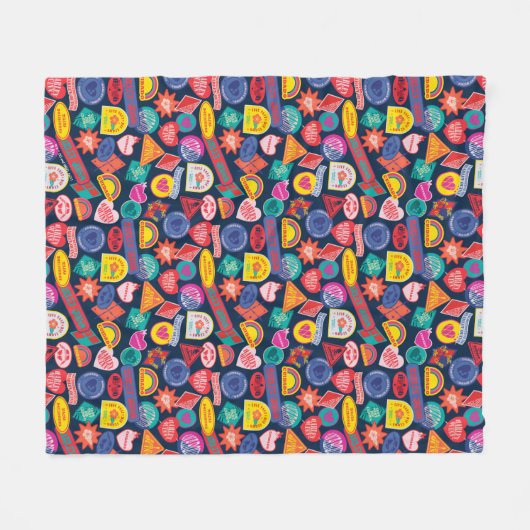 Het Zelfmoordplein | Harley Quinn Badge Pattern Fleece Deken (Voorkant (Horizontaal))