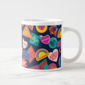 Het Zelfmoordplein | Harley Quinn Badge Pattern Grote Koffiekop (Rechts)