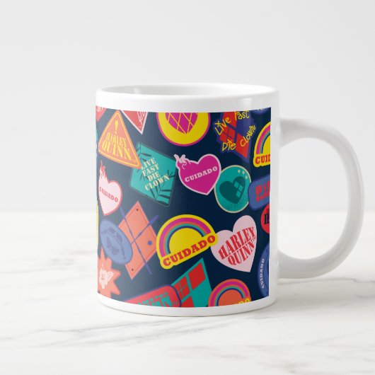 Het Zelfmoordplein | Harley Quinn Badge Pattern Grote Koffiekop (Rechts)