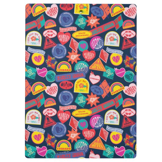 Het Zelfmoordplein | Harley Quinn Badge Pattern Klembord (Achterkant)