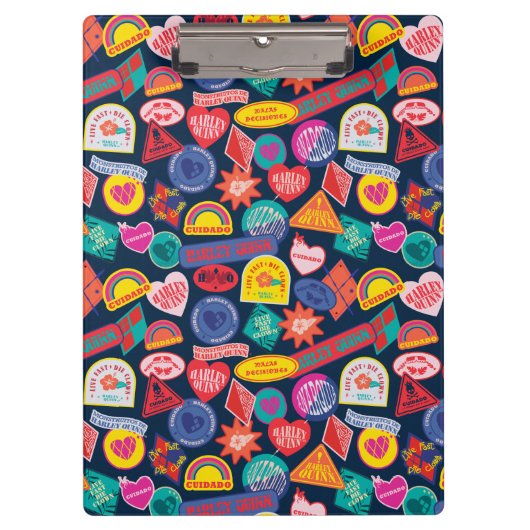 Het Zelfmoordplein | Harley Quinn Badge Pattern Klembord (Voorkant)