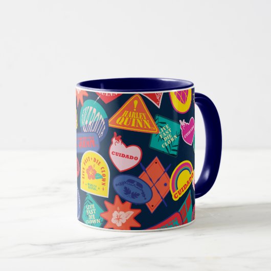 Het Zelfmoordplein | Harley Quinn Badge Pattern Mok (Voorkant rechts)