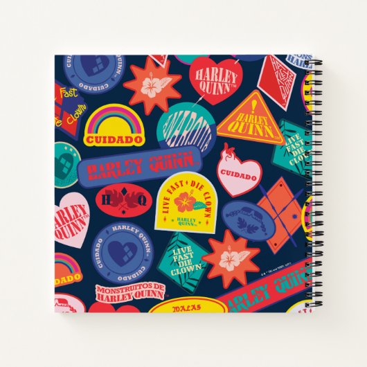 Het Zelfmoordplein | Harley Quinn Badge Pattern Notitieboek (Achterkant)