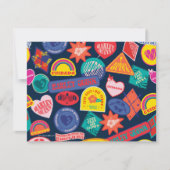 Het Zelfmoordplein | Harley Quinn Badge Pattern Notitiekaartje (Voorkant)