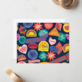 Het Zelfmoordplein | Harley Quinn Badge Pattern Notitiekaartje (Voorkant / Achterkant in situ)