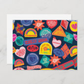 Het Zelfmoordplein | Harley Quinn Badge Pattern Notitiekaartje (Voorkant / Achterkant)