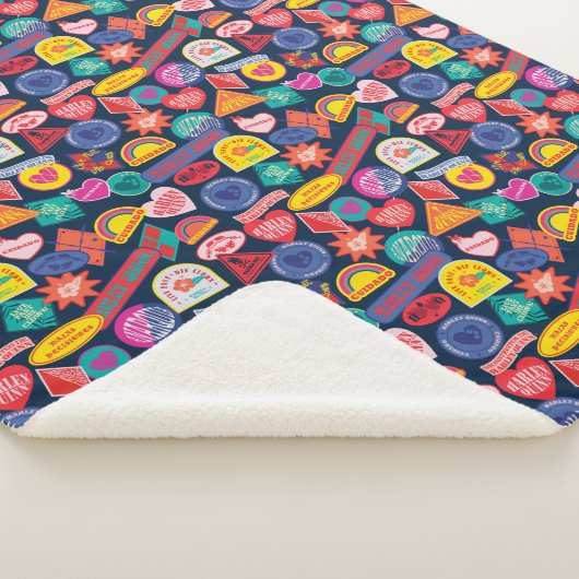 Het Zelfmoordplein | Harley Quinn Badge Pattern Sherpa Deken (3/4)