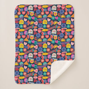 Het Zelfmoordplein   Harley Quinn Badge Pattern Sherpa Deken