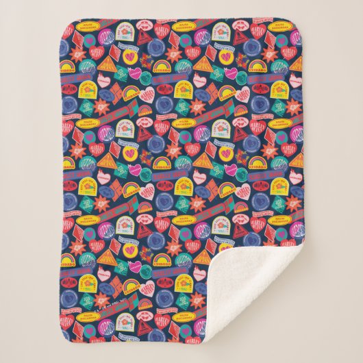 Het Zelfmoordplein | Harley Quinn Badge Pattern Sherpa Deken (Voorkant)