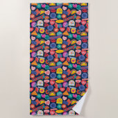 Het Zelfmoordplein | Harley Quinn Badge Pattern Strandlaken (Voorkant)