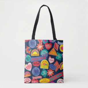 Het Zelfmoordplein Harley Quinn Badge Pattern Tote Bag