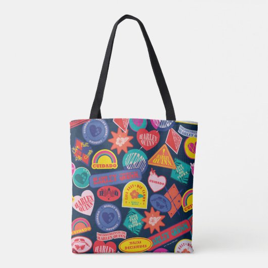 Het Zelfmoordplein | Harley Quinn Badge Pattern Tote Bag (Achterkant)