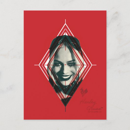 Het Zelfmoordplein | Harley Quinn Diamond Target Briefkaart (Voorkant)