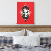 Het Zelfmoordplein | Harley Quinn Diamond Target Canvas Afdruk (Insitu (Slaapkamer))