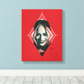 Het Zelfmoordplein | Harley Quinn Diamond Target Canvas Afdruk (Insitu (Houten vloer))