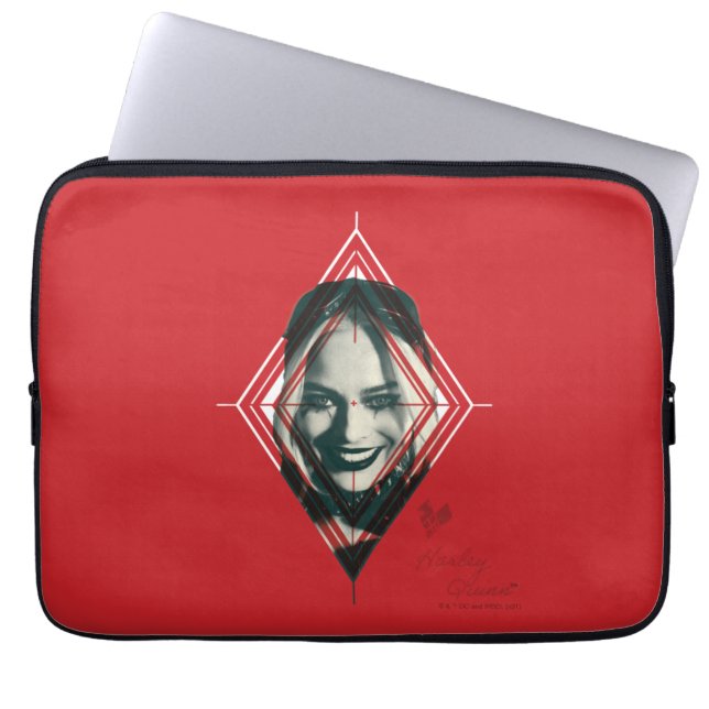Het Zelfmoordplein | Harley Quinn Diamond Target Laptop Sleeve (Voorkant)