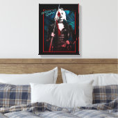 Het Zelfmoordplein | Harley Quinn en Green Ferns Canvas Afdruk (Insitu (Slaapkamer))