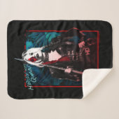 Het Zelfmoordplein | Harley Quinn en Green Ferns Sherpa Deken (Voorkant (horizontaal))