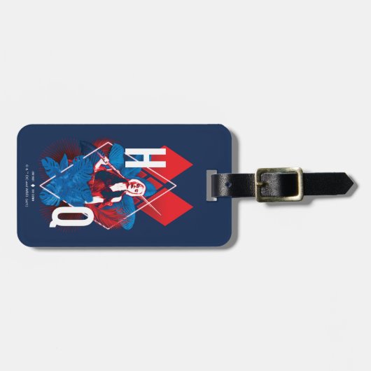 Het Zelfmoordplein | Harley Quinn Fern & Diamonds Bagagelabel (Voorkant horizontaal)